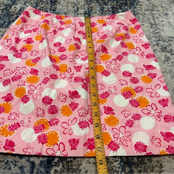 Lilly Pulitzer Pink Ladybug Print 100% Cotton Mini Skirt Size 6 - Picture 6 of 7